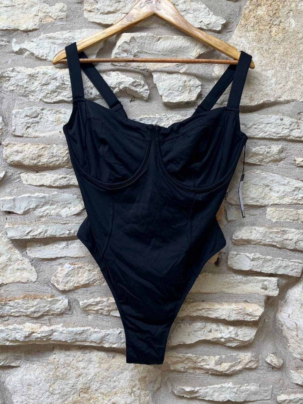 Supportive Black One-Piece Swimsuit with Structured Cups